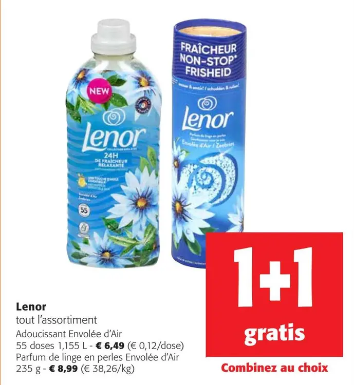 Offre: Lenor tout l'assortiment Adoucissant Envolée d'Air 