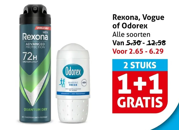 Aanbieding: Rexona, Vogue of Odorex