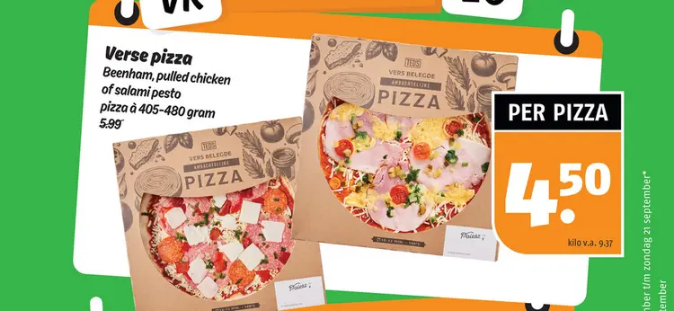 Aanbieding: Verse pizza