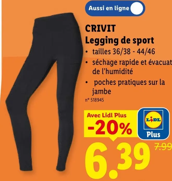 Offre: CRIVIT Legging de sport