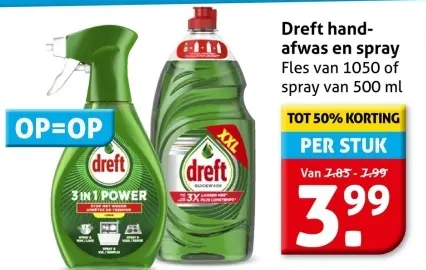 Aanbieding: Dreft hand-afwas en spray
