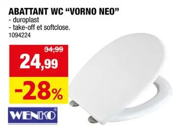 Offre: Vorno Neo abattant WC easy click blanc