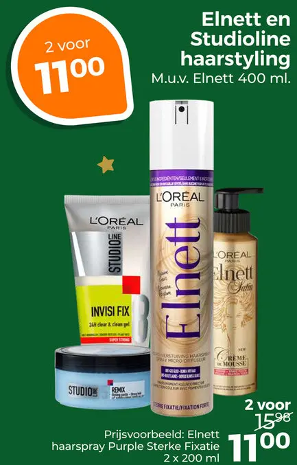 Aanbieding: Elnett en Studioline haarstyling