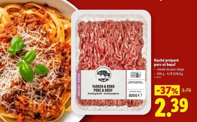 Offre: Haché préparé porc et bœuf