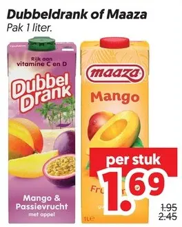 Aanbieding: Dubbeldrank of Maaza