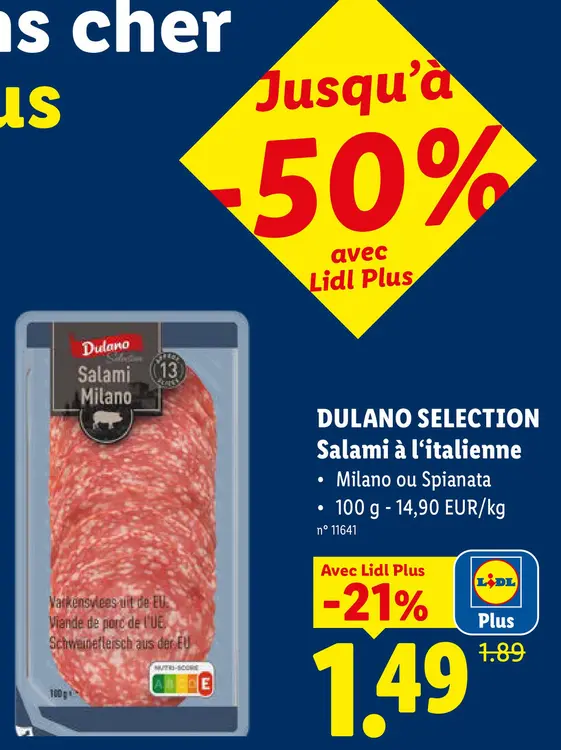Offre: Salami à l'italienne