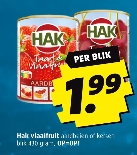 Aanbieding: Vlaaifruit aardbeien of kersen