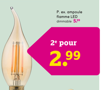 Offre: Calex ampoule LED flamme - couleur or - E14