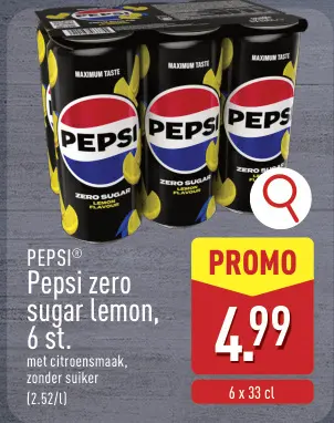 Promotie: Pepsi zero sugar lemon