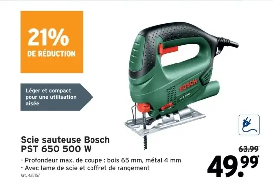 Offre: Scie sauteuse Bosch PST 650 500 W