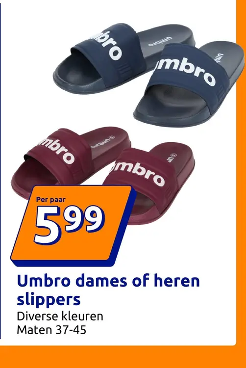 Promotie: Umbro dames of heren slippers