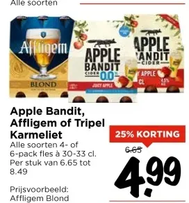 Aanbieding: Apple Bandit, Affligem of Tripel Karmeliet