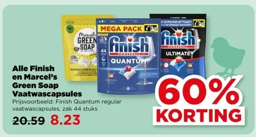 Aanbieding: Finish en Marcel's Green Soap Vaatwascapsules