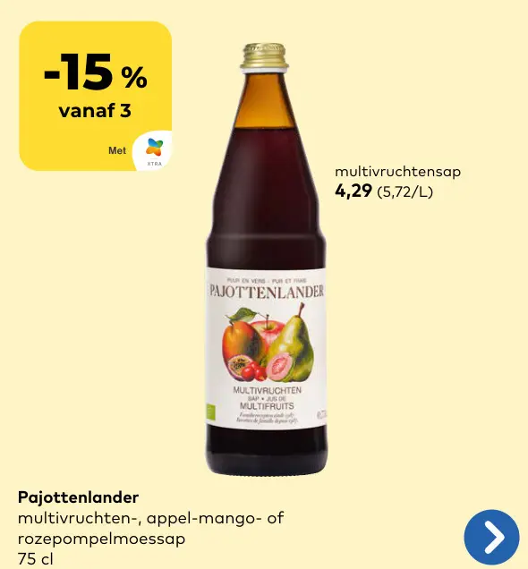Promotie: Multivruchten-, appel-mango- of rozepompelmoessap