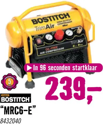 Aanbieding: BOSTITCH Compressor MRC6-E