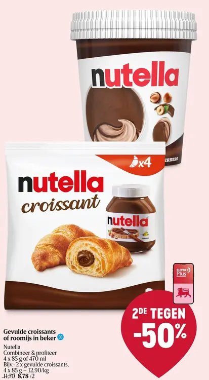 Promotie: Gevulde croissants of roomijs in beker