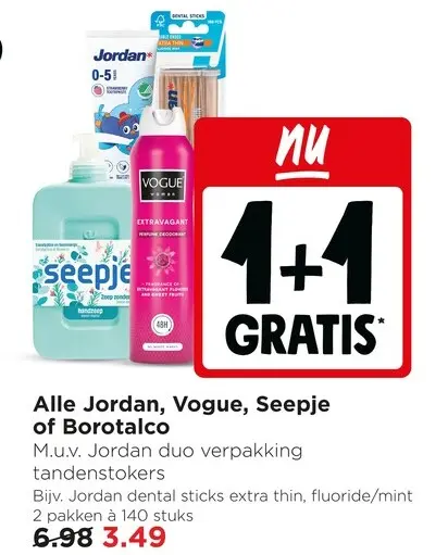 Aanbieding: Alle Jordan, Vogue, Seepje of Borotalco