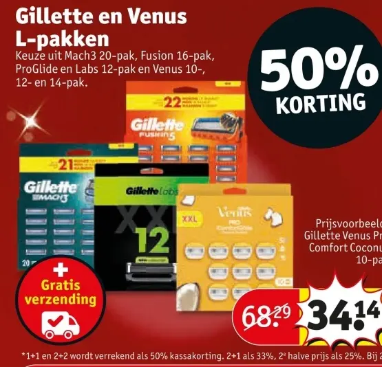 Aanbieding: Gillette en Venus L-pakken