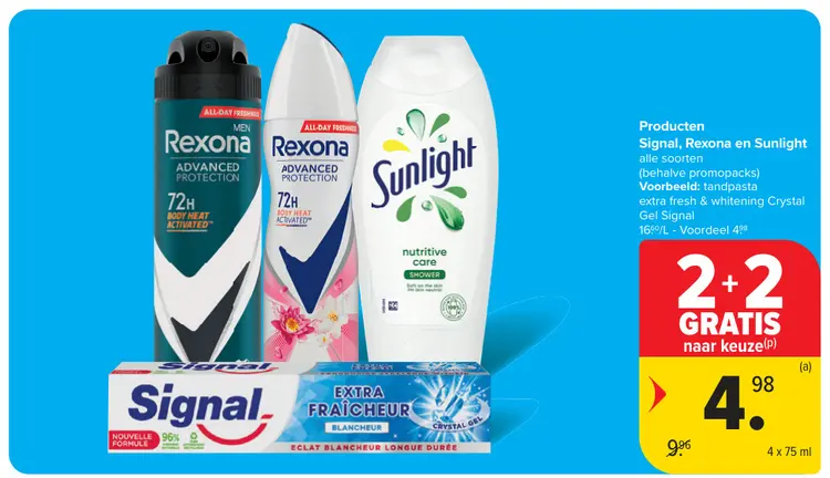 Promotie: Producten Signal, Rexona en Sunlight
