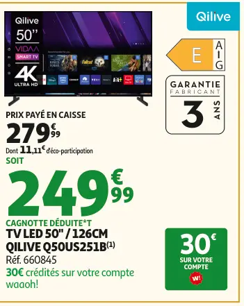 Offre: Tv led 50" / 126cm