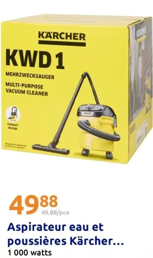 Offre: Aspirateur eau et poussières Kärcher KWD1