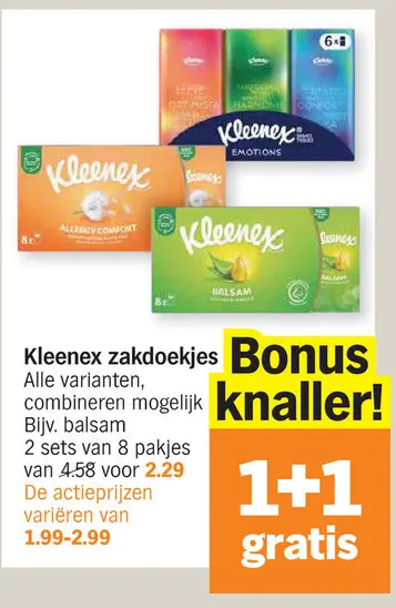 Promotie: Kleenex zakdoekjes