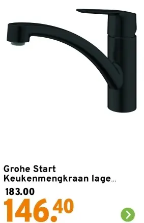 Aanbieding: Start Keukenmengkraan lage uitloop