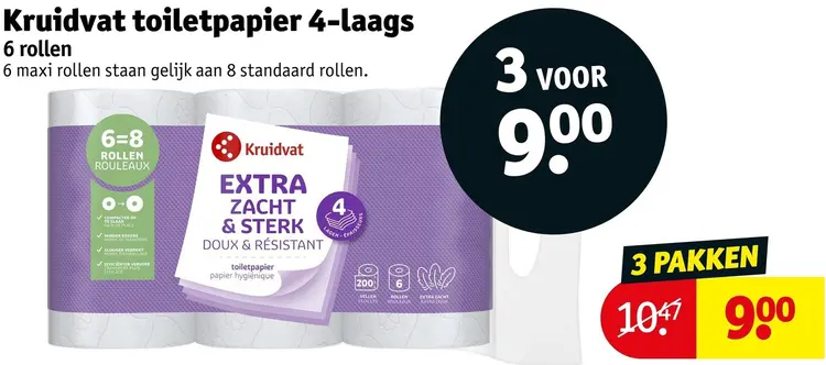 Promotie: Toiletpapier 4-laags