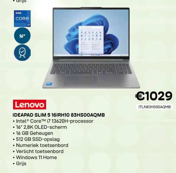 Promotie: Ideapad slim 5 16irh10 83hs00aqmb