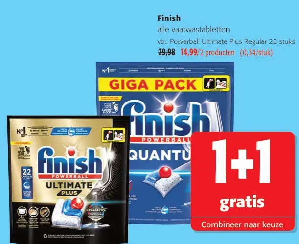 Promotie: Finish alle vaatwastabletten