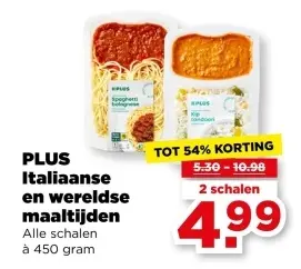 Aanbieding: Italiaanse en wereldse maaltijden