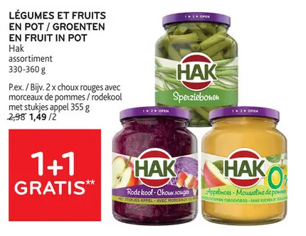 Offre: Légumes et fruits en pot / Groenten en fruit in pot
