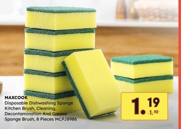Aanbieding: Disposable Dishwashing Sponge Kitchen Brush , Cleaning , Decontamination And Grease Sponge Brush , 8 Pieces