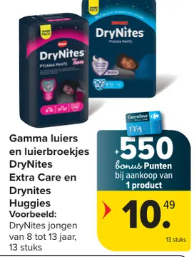 Aanbieding: Gamma luiers en luierbroekjes DryNites Extra Care en Drynites Huggies