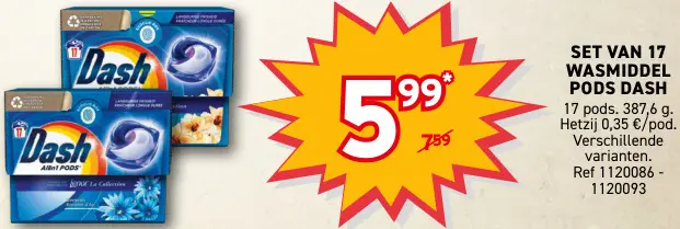 Promotie: Set van 17 wasmiddel pods