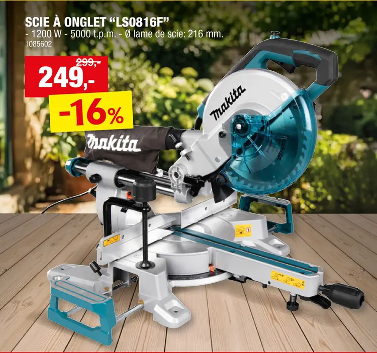 Offre: Makita LS0816F scie à  onglet radiale 1200W 216mm