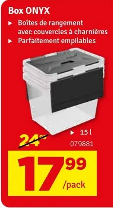 Offre: Box ONYX 15 l