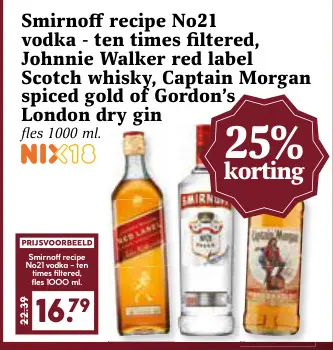 Aanbieding: Smirnoff recipe No21 vodka - ten times filter