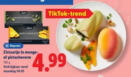 Aanbieding: IJstaartje in mango- of pistachevorm