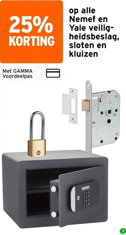Aanbieding: Veiligheidsbeslag, sloten en kluizen