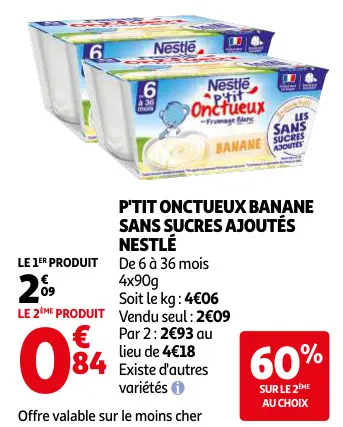 Promotie: P'tit onctueux banane sans sucres ajoutés