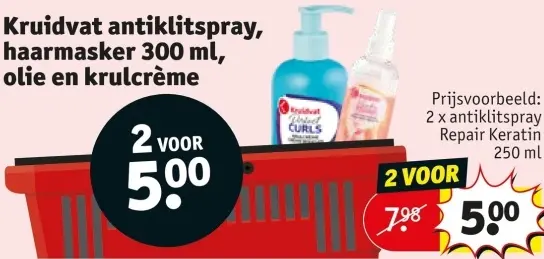 Aanbieding: Antiklitspray, haarmasker, olie en krulcrème