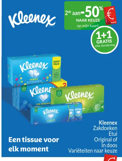 Promotie: Kleenex Zakdoeken Etui Original of In doos
