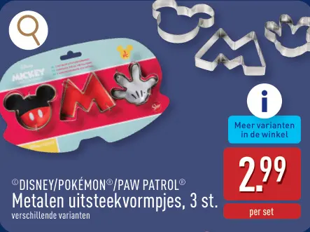 Promotie: Metalen uitsteekvormpjes, 3 st.