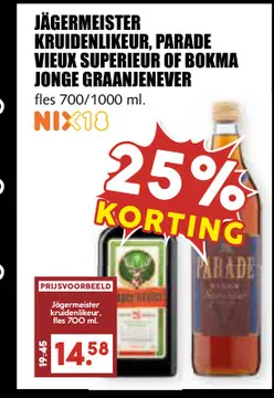 Aanbieding: Jägermeister kruidenlikeur, PARADE vieux supe