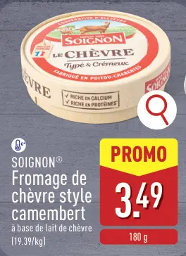 Offre: Fromage de chèvre style camembert