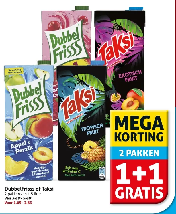 Aanbieding: DubbelFrisss of Taksi