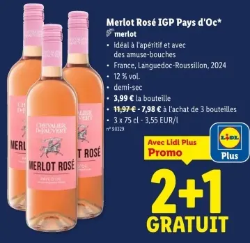 Offre: Merlot Rosé IGP Pays d'Oc