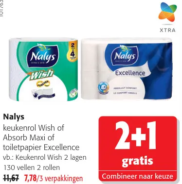 Promotie: Keukenrol Wish of Absorb Maxi of toiletpapier