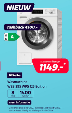 Aanbieding: Miele Wasmachine WEB 395 WPS 125 Edition
